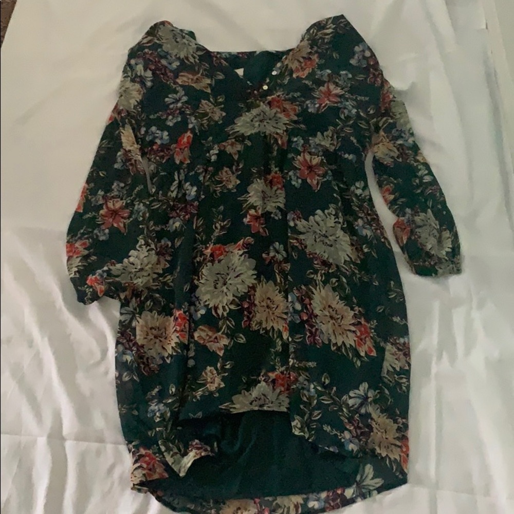 A New Day XXL Green Floral Dress